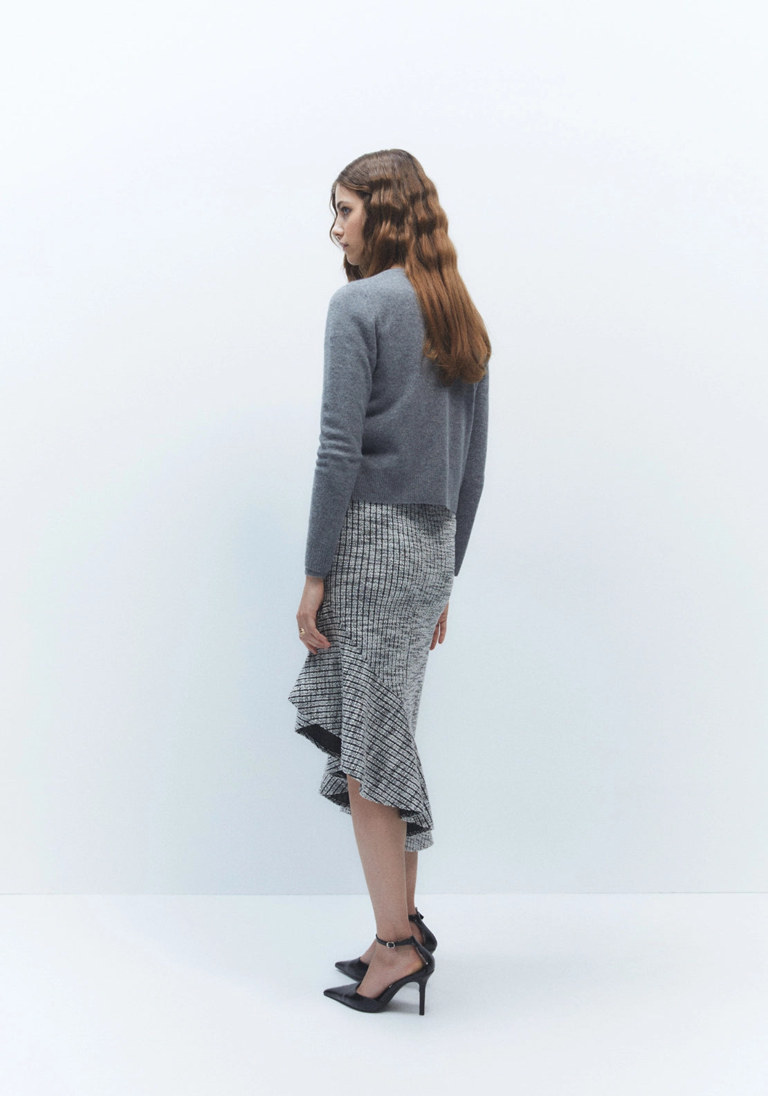 100% Wool Button Cardigan - Grey