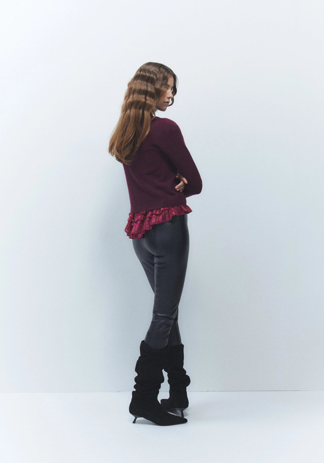 100% Wool Button Cardigan - Red