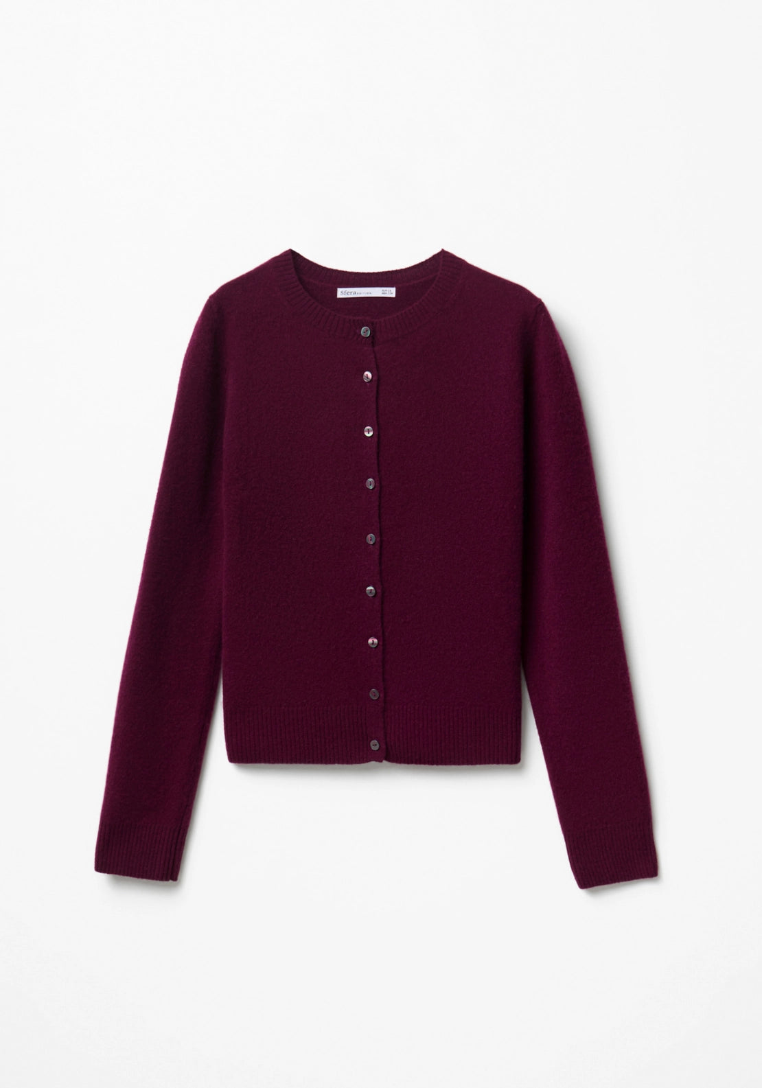 100% Wool Button Cardigan - Red