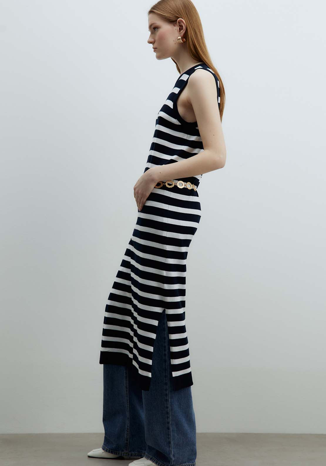 Sfera Midi Dress - Navy 3 Shaws Department Stores