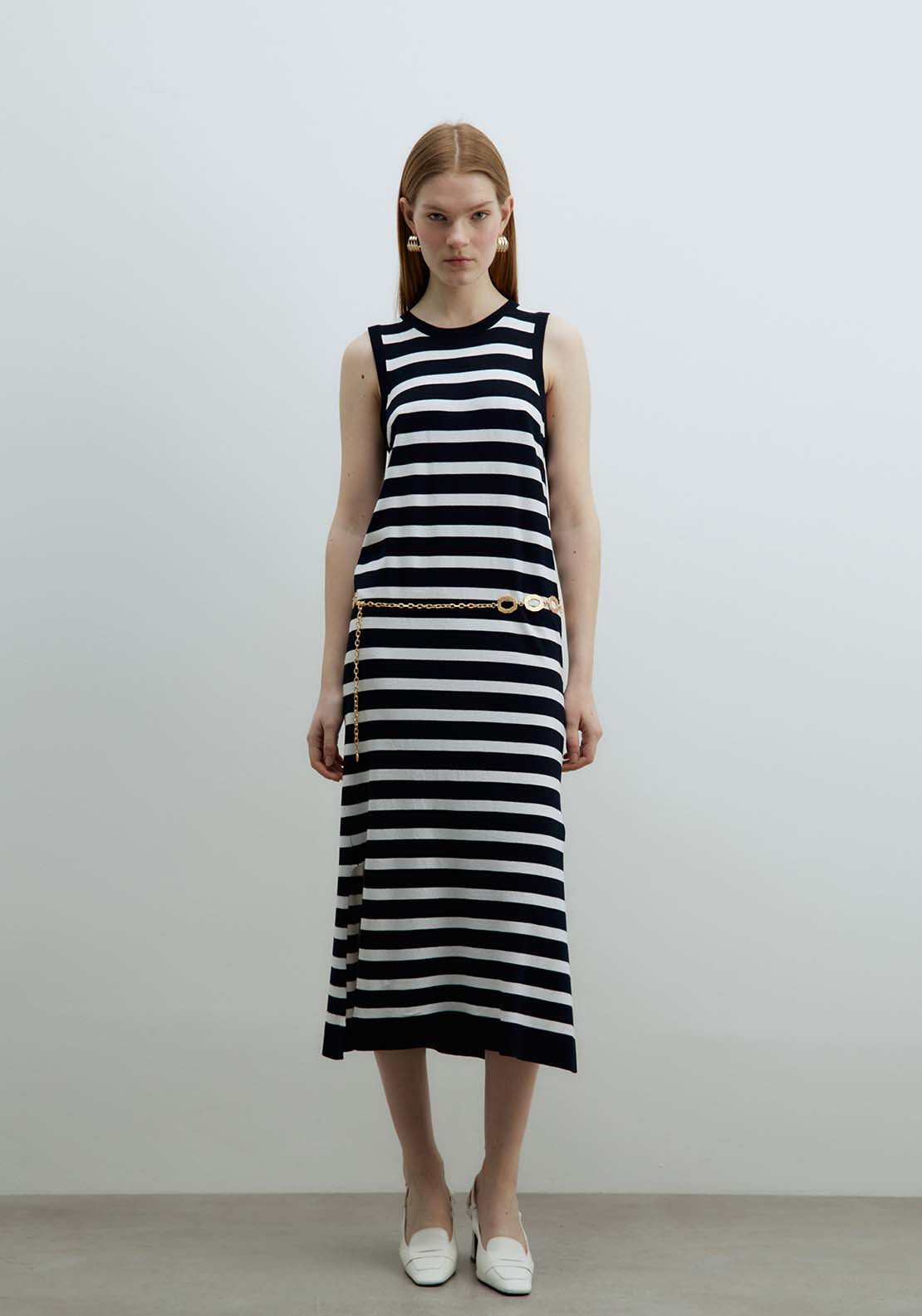 Sfera Midi Dress - Navy 1 Shaws Department Stores