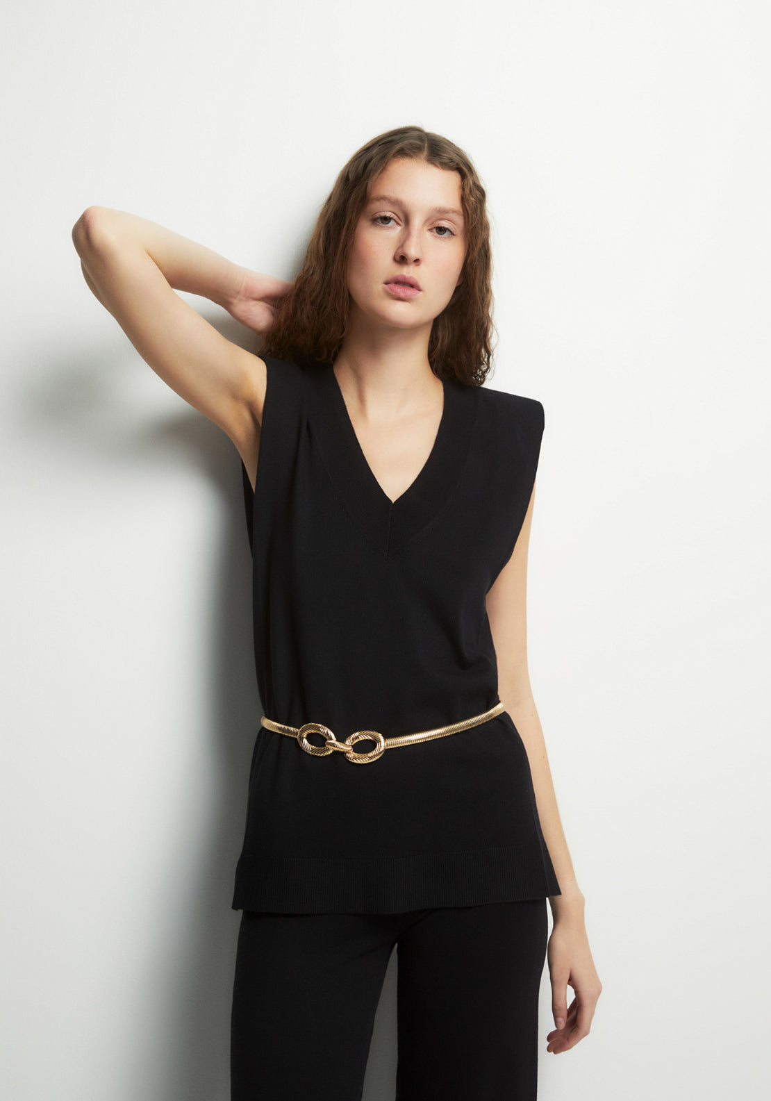 Plain Knit Top - Black
