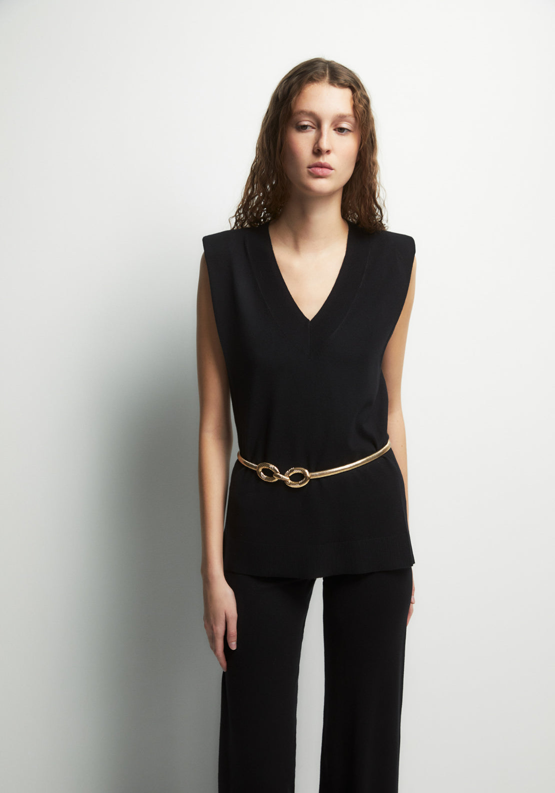 Plain Knit Top - Black