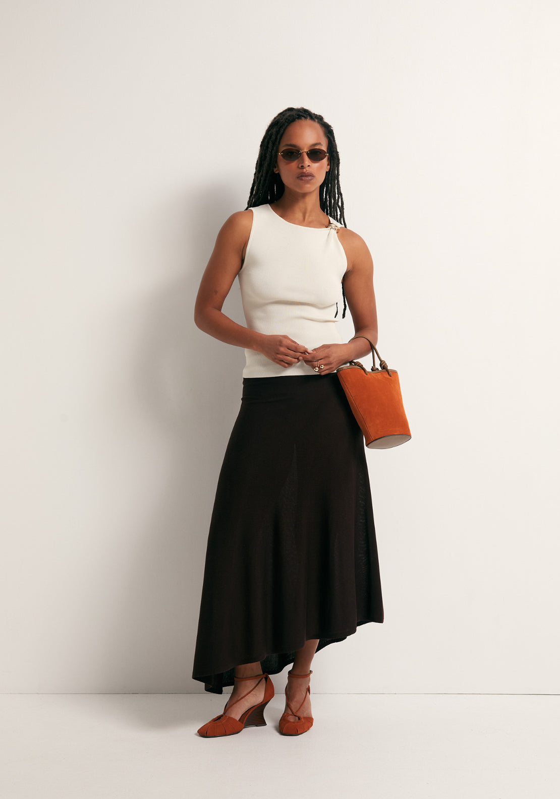Metallic Hardware Top - White
