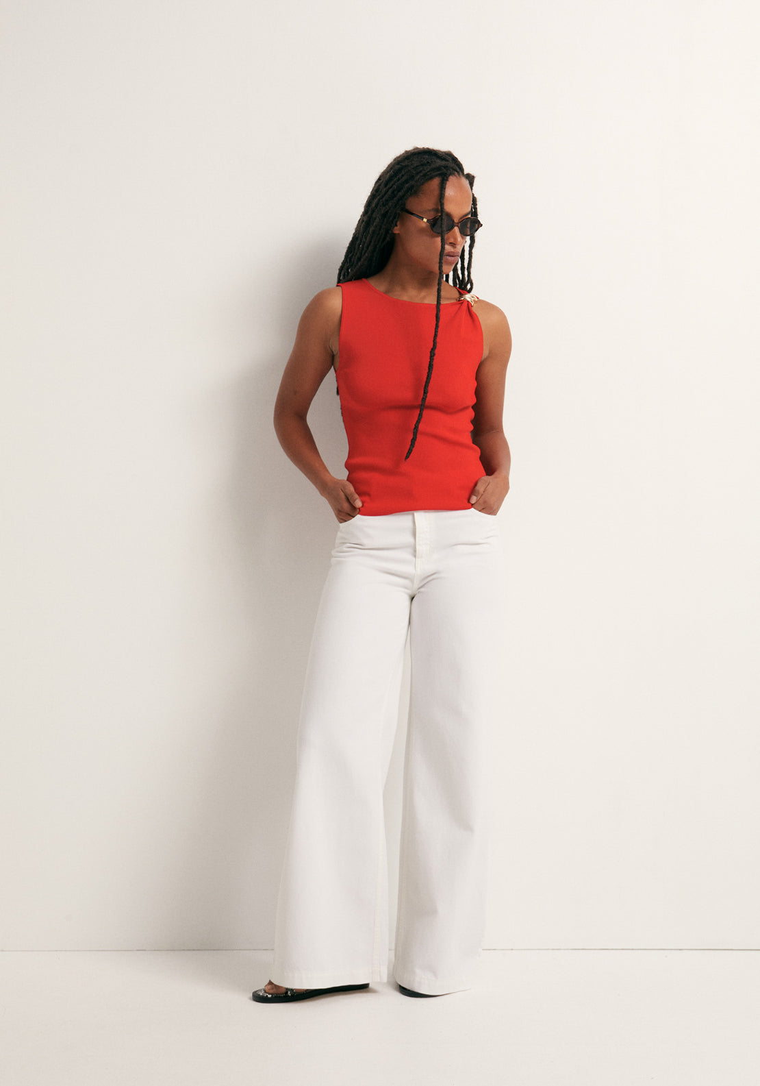 Metallic Hardware Top - Red