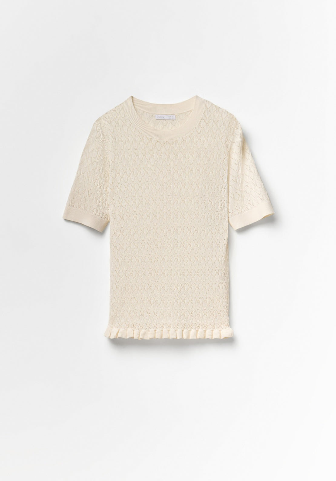 Openwork Short Sleeve Top - White