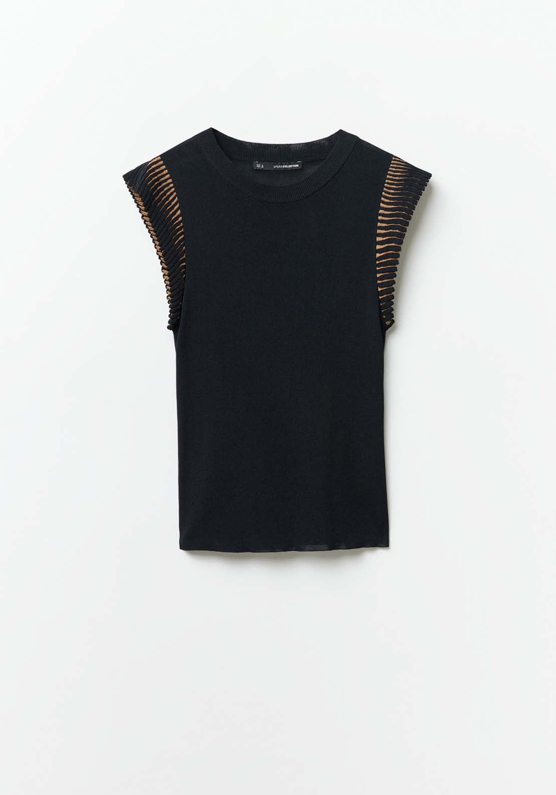 Sfera Ruffled Shoulders Top - Black 6 Shaws Department Stores