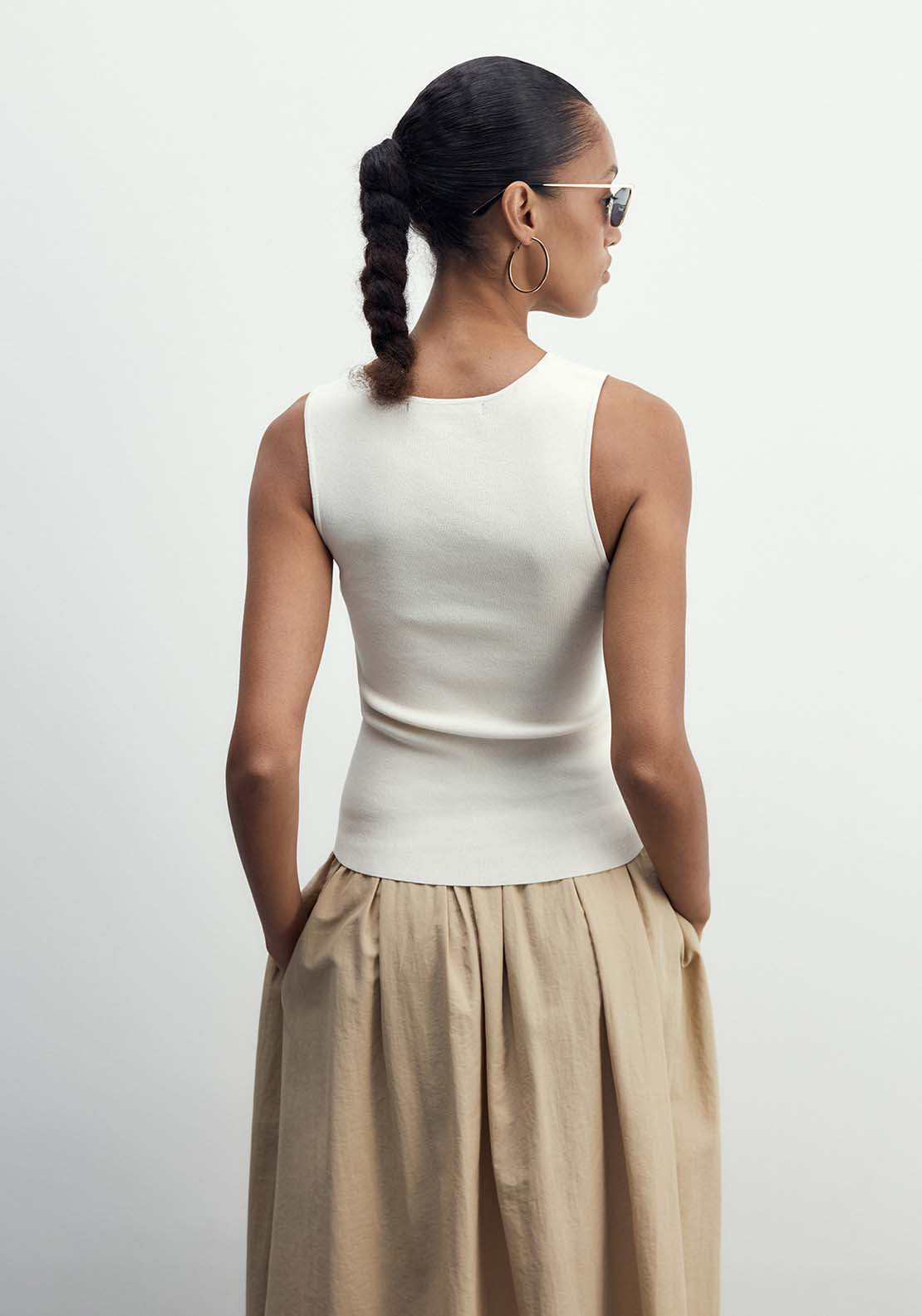 Sfera Asymmetrical Sleeves Top - White 2 Shaws Department Stores
