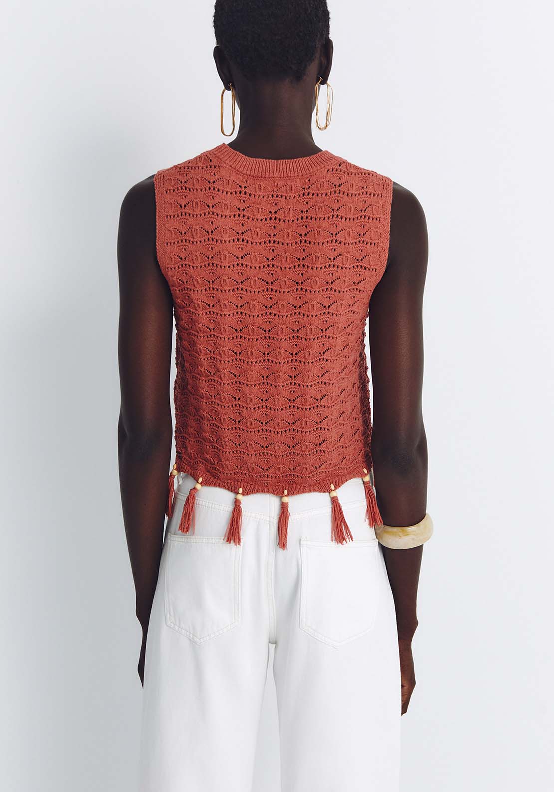 Sfera Tassels Top - Coral 2 Shaws Department Stores