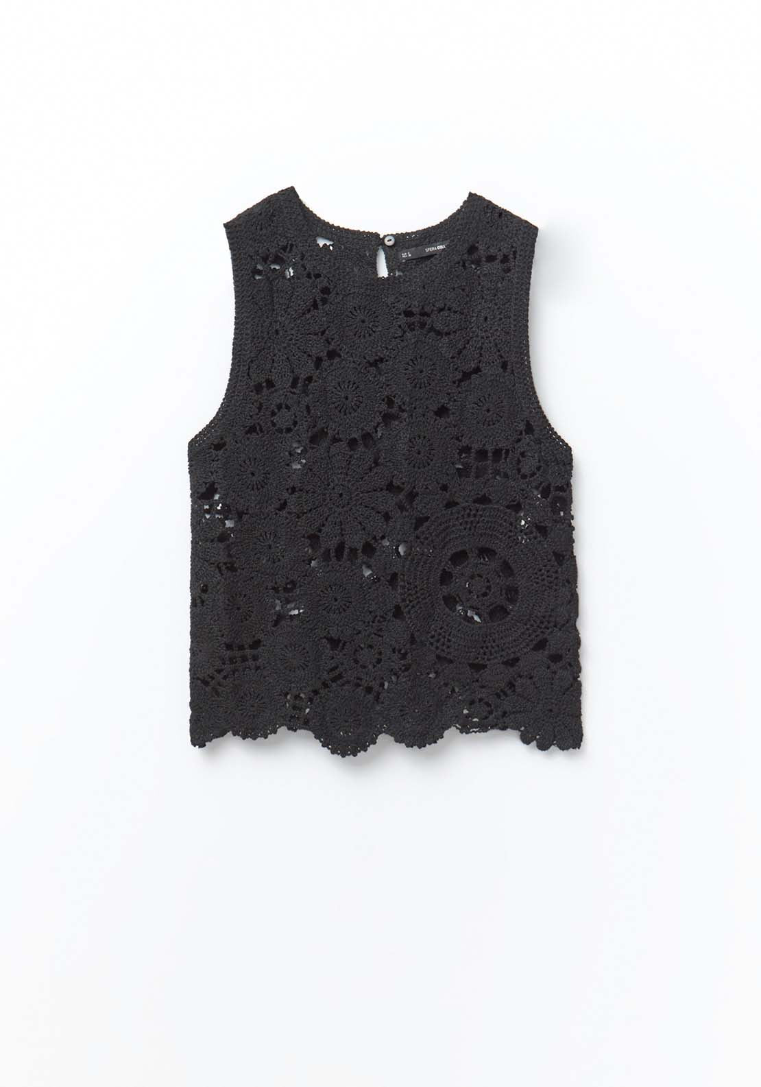 Sfera Crochet Top - Black 6 Shaws Department Stores