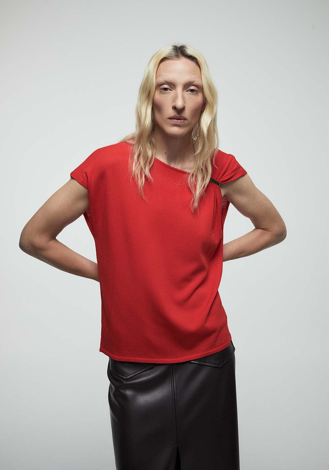 Shoulder Detail Top - Red