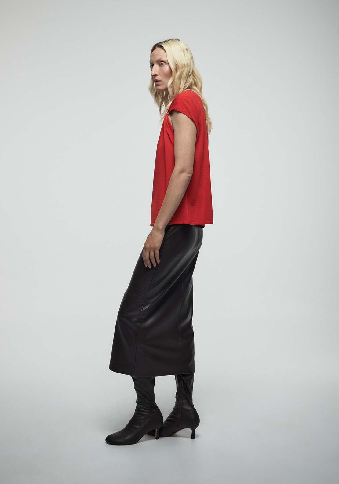 Shoulder Detail Top - Red