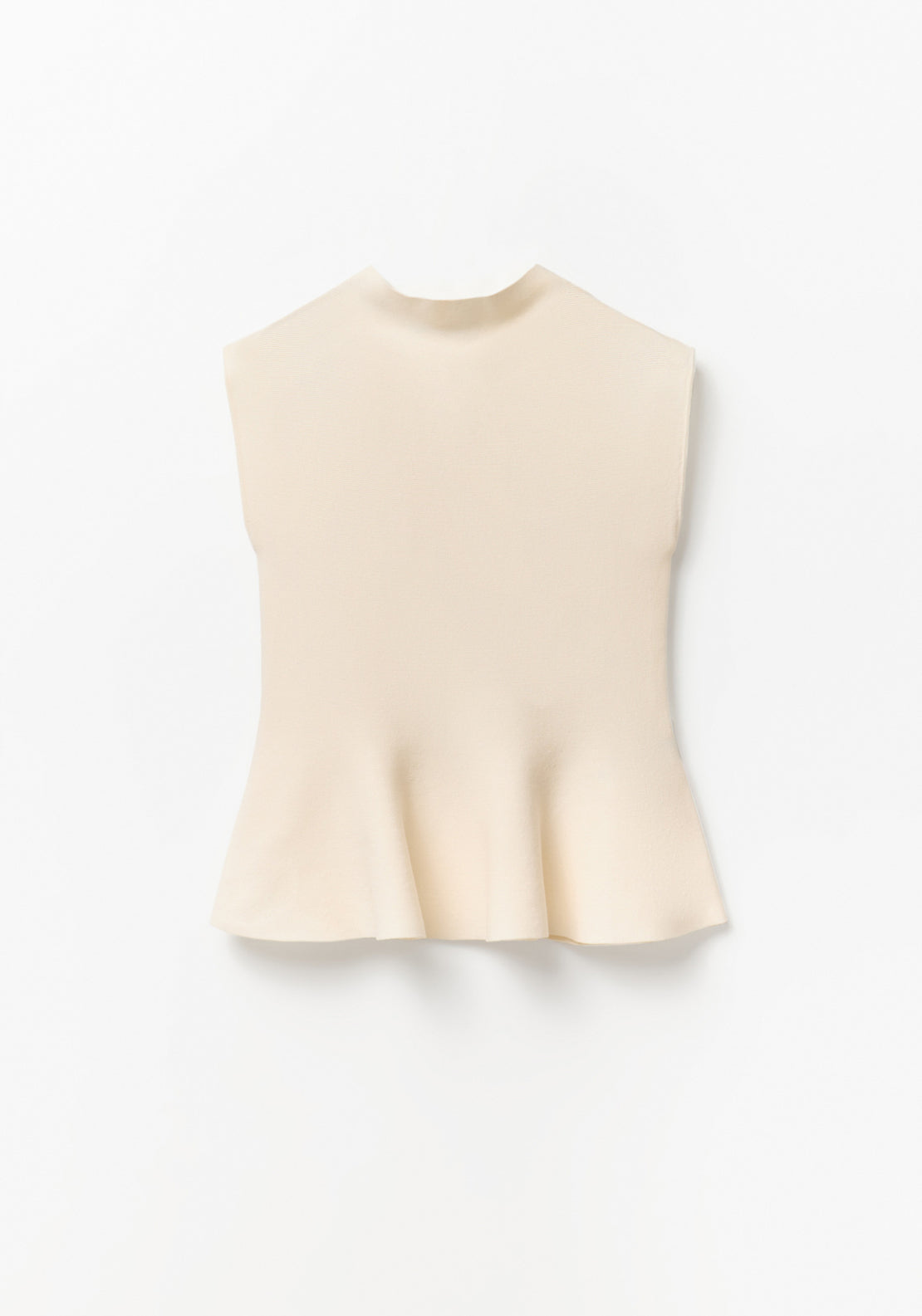 Peplum Knit Top - Cream