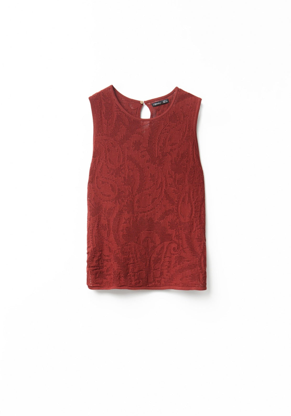Openwork Halterneck Top - Red