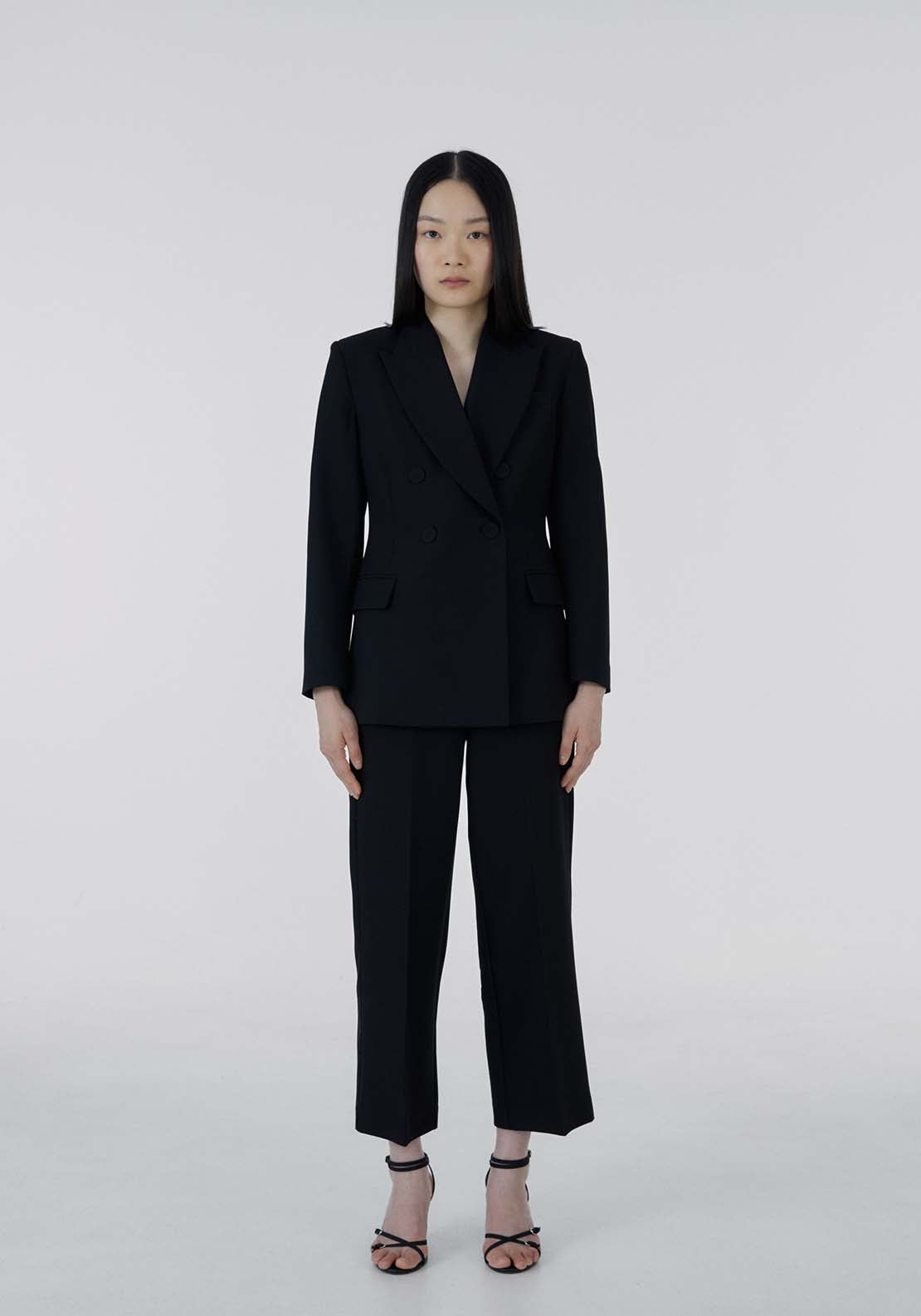 Sfera Button double-breasted blazer - Black 3 Shaws Department Stores