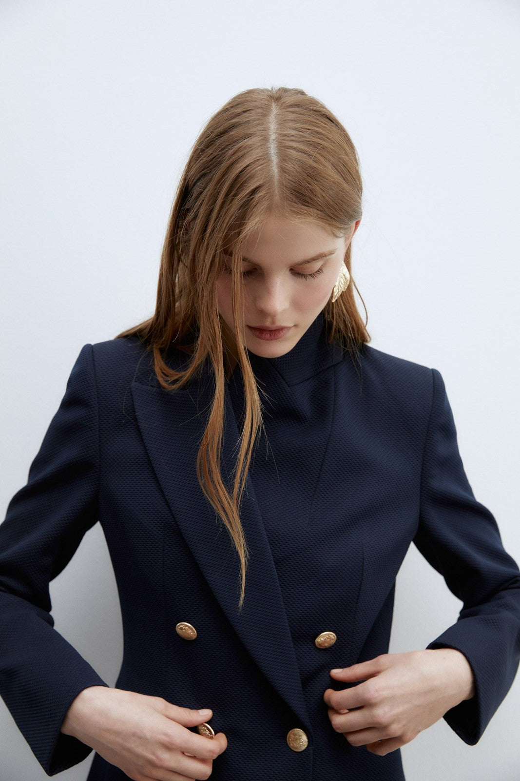 Sfera Piqué blazer - Navy 3 Shaws Department Stores