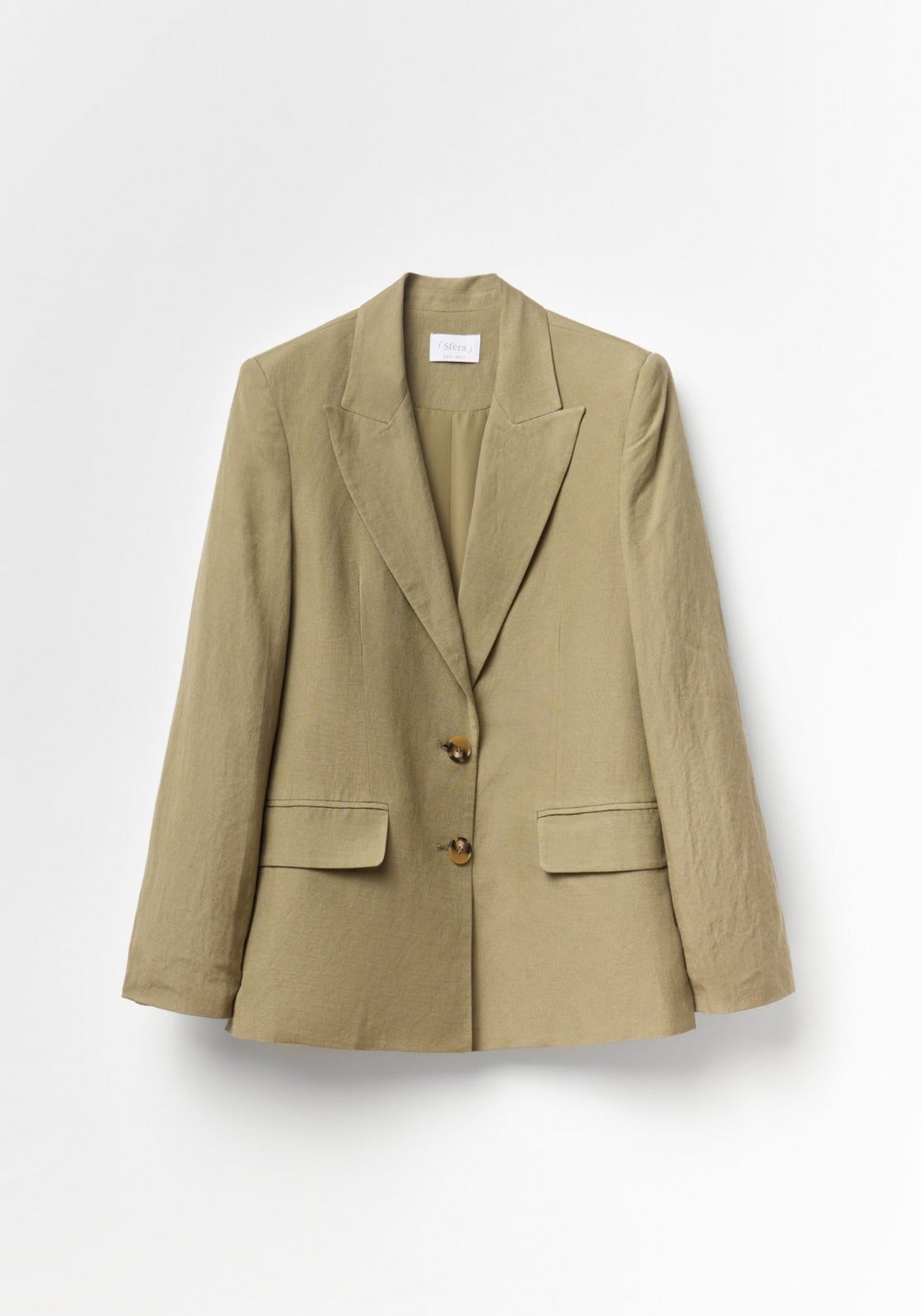 Double Breasted Linen Jacket - Beige