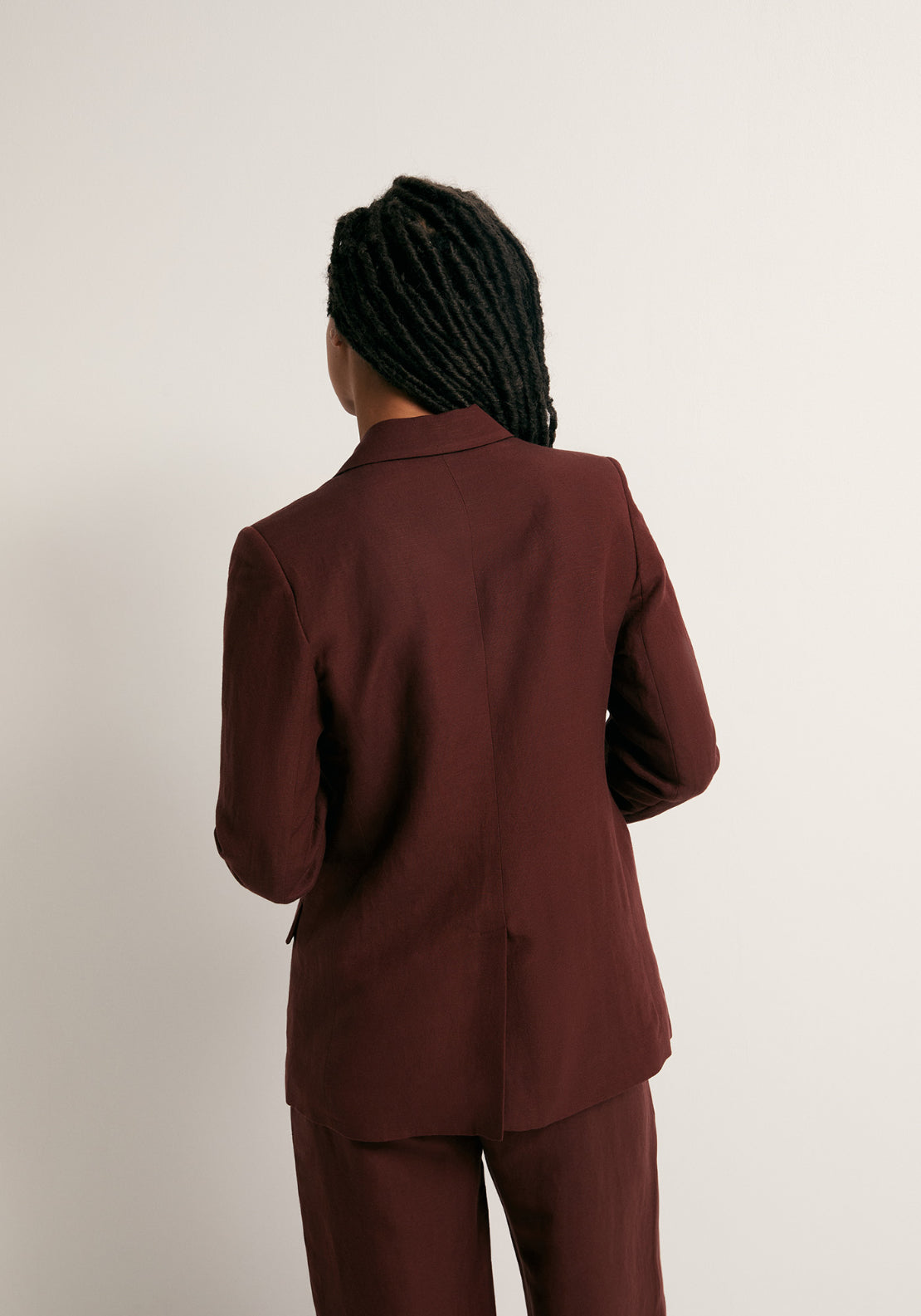 Double Breasted Linen Jacket - Red