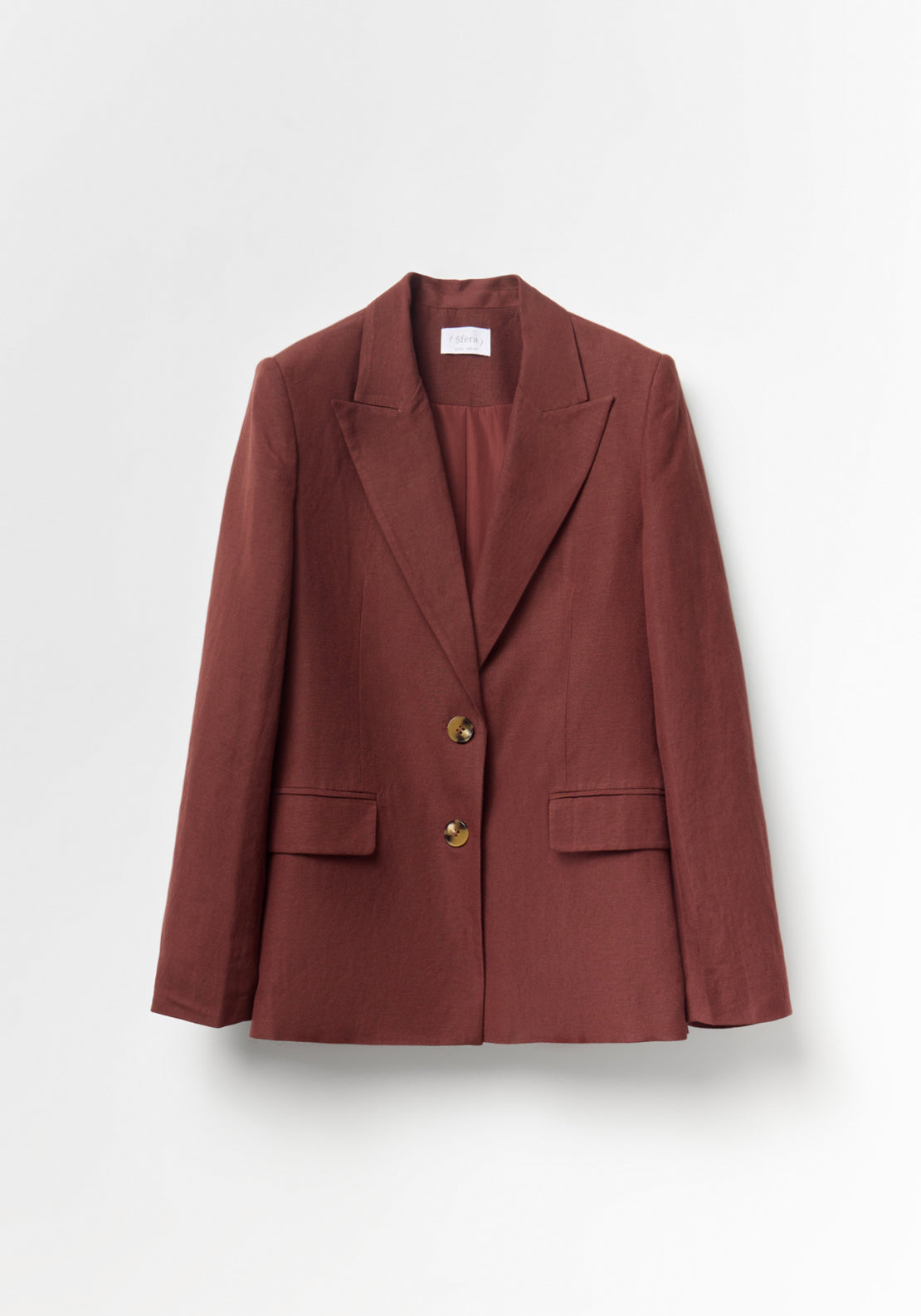 Double Breasted Linen Jacket - Red