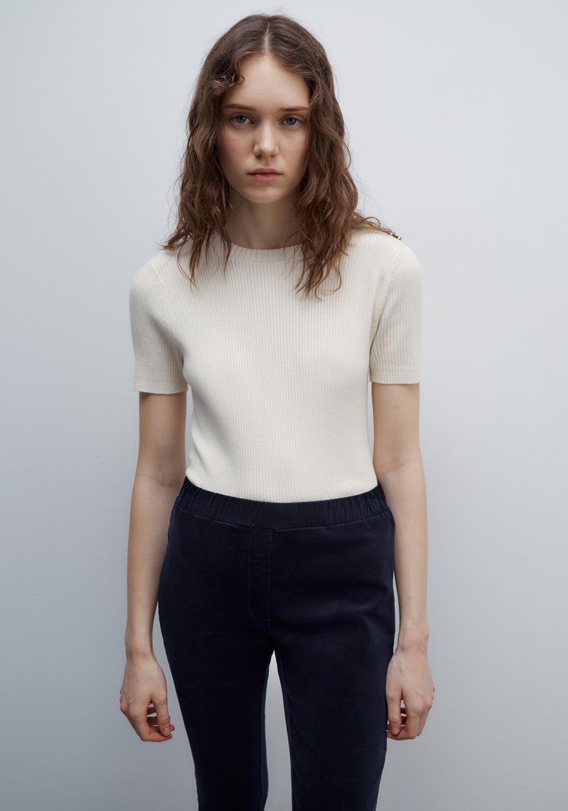Sfera Micro-corduroy leggings - Navy 5 Shaws Department Stores