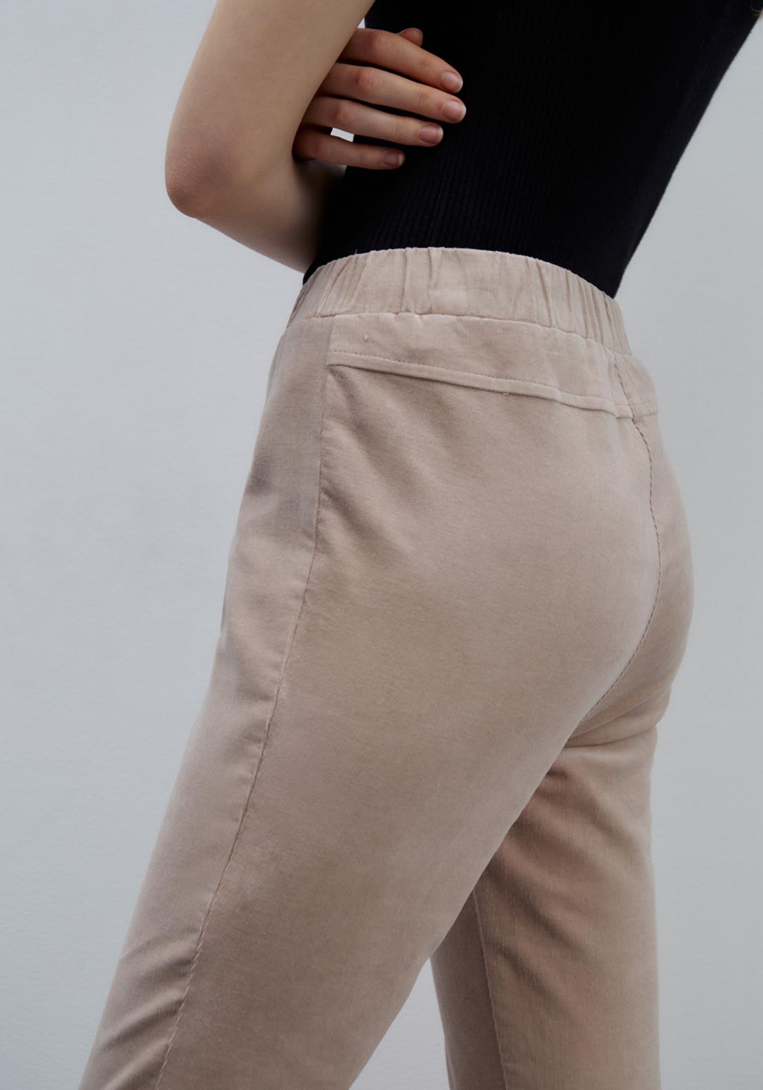 Sfera Micro-corduroy leggings - Ecru 4 Shaws Department Stores