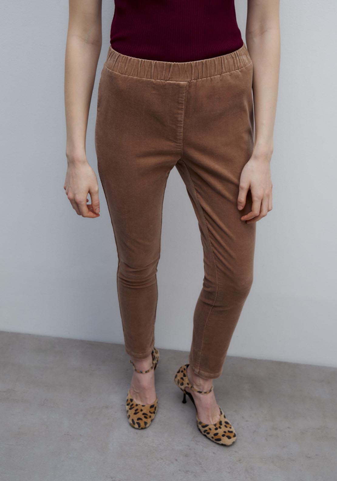 Sfera Micro-corduroy leggings - Camel 1 Shaws Department Stores