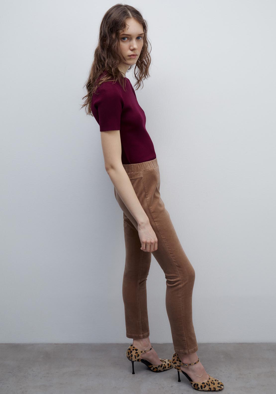 Sfera Micro-corduroy leggings - Camel 5 Shaws Department Stores