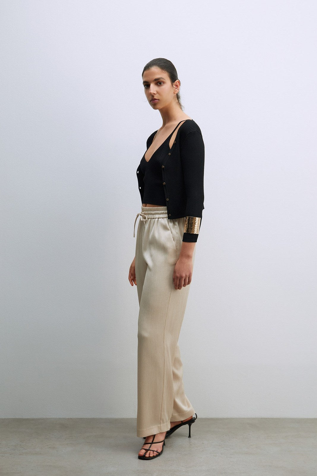 Sfera Fluid Trousers W Elastic Waist - Grey 2 Shaws Department Stores