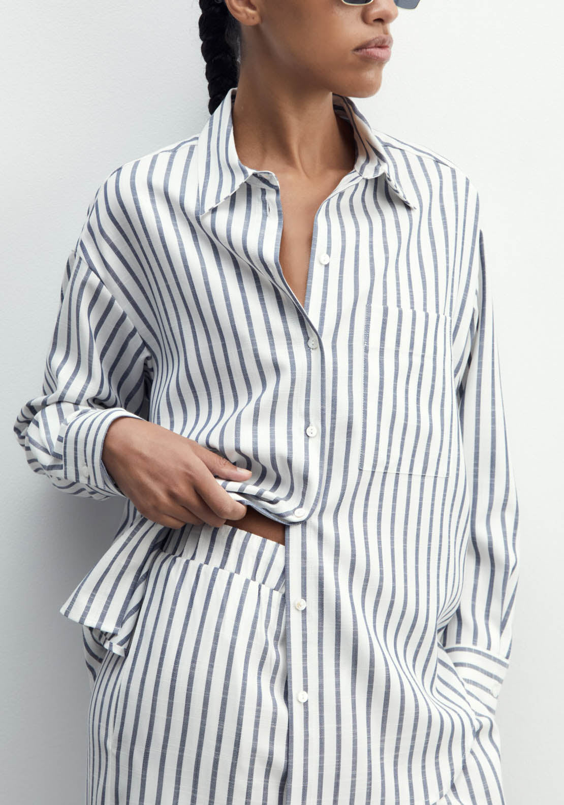 Sfera Striped Trousers - Navy 3 Shaws Department Stores