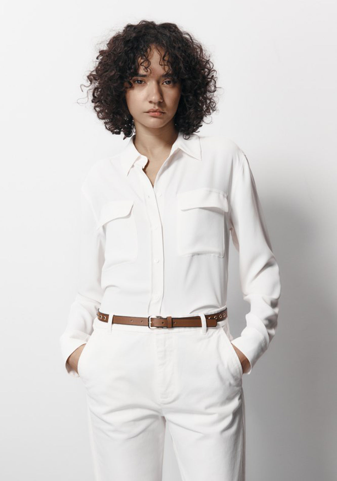 Sfera Belted chinos - White 6 Shaws Department Stores