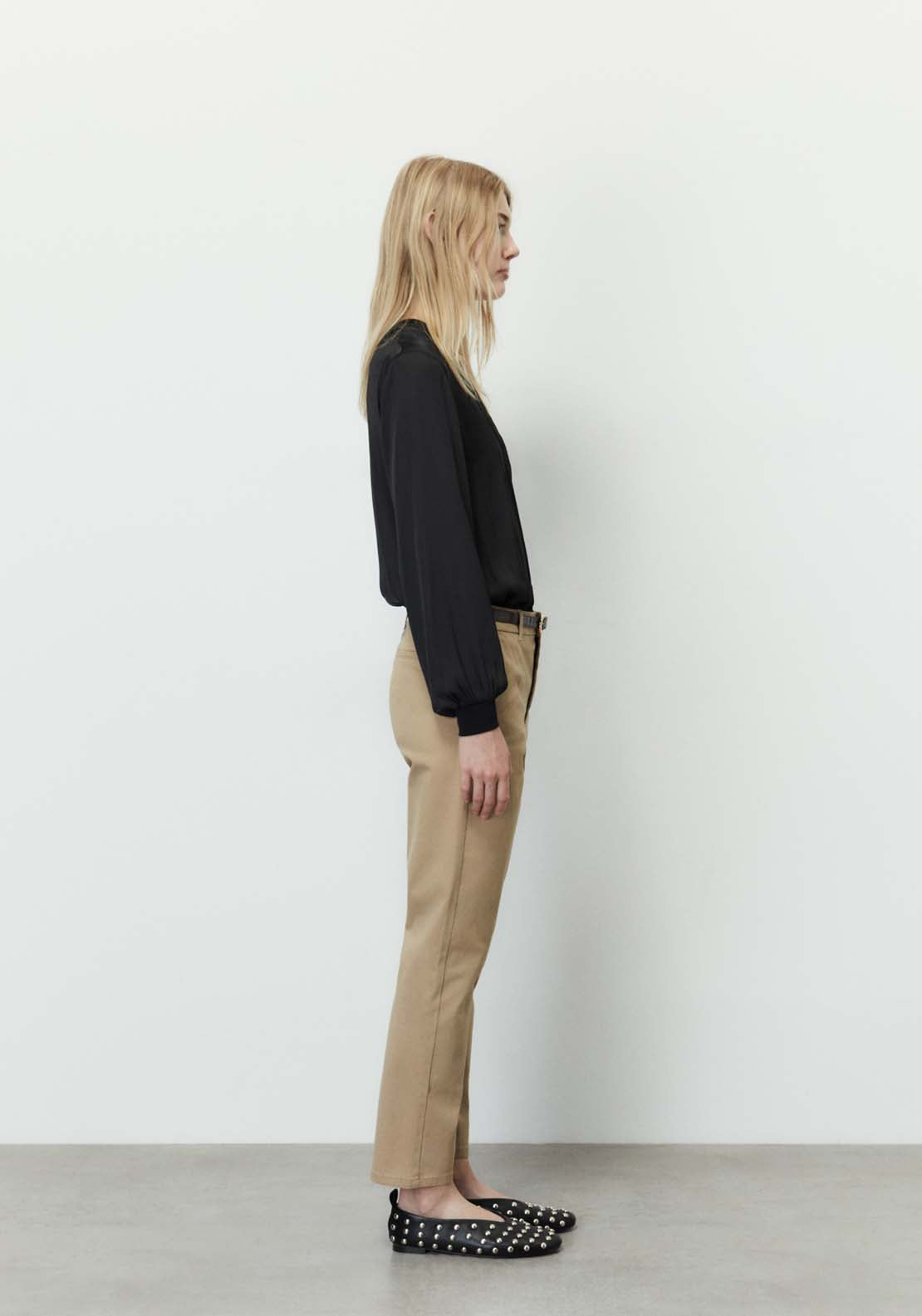 Sfera Belted chino trousers - Camel 3 Shaws Department Stores