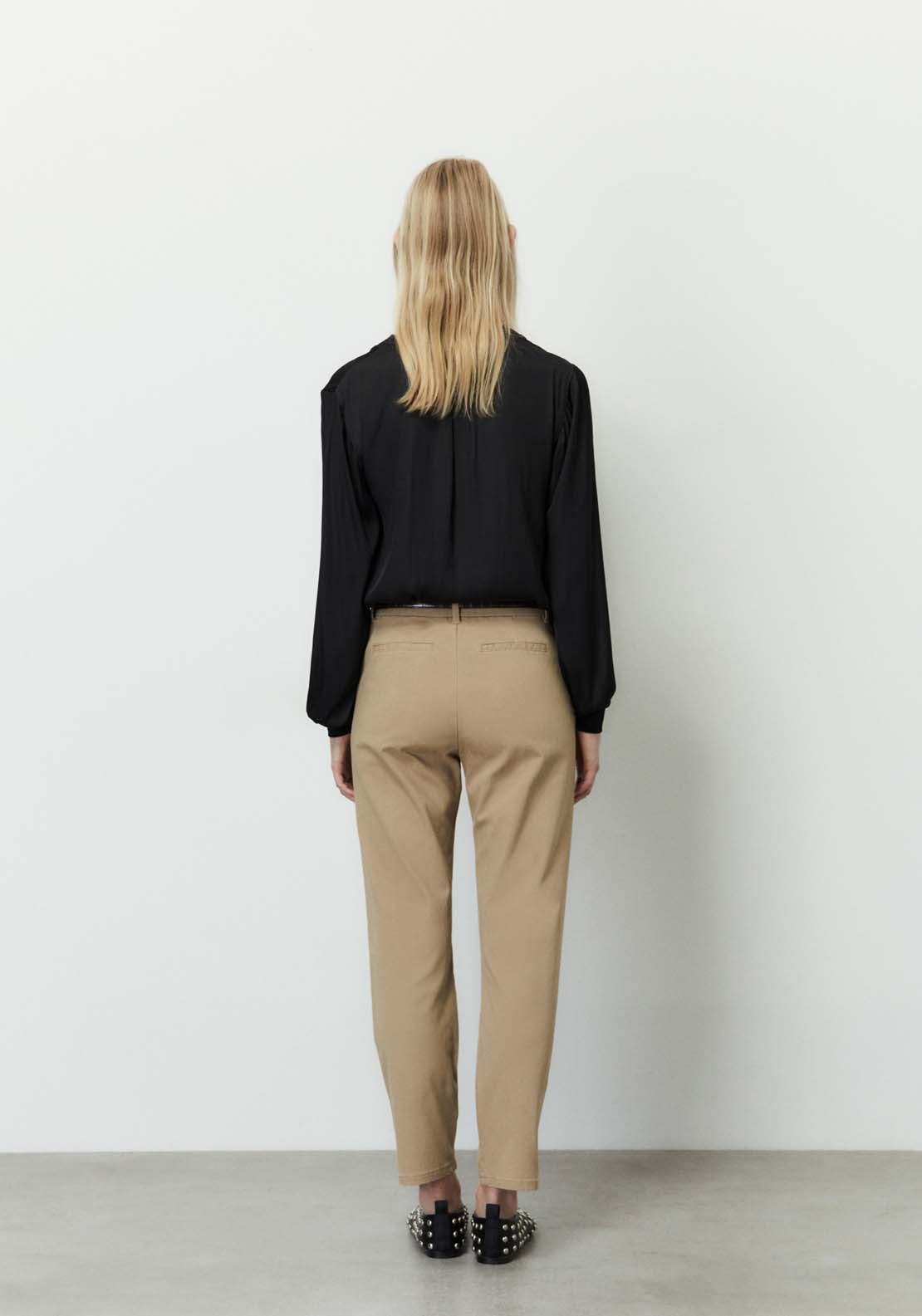 Sfera Belted chino trousers - Camel 4 Shaws Department Stores