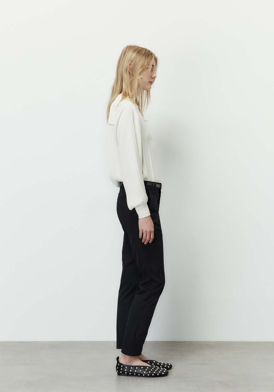 Sfera Belted chino trousers - Black 3 Shaws Department Stores