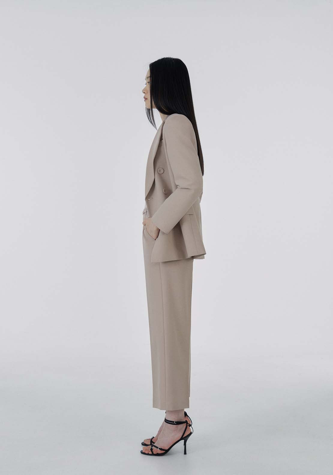 Sfera Buckle wide-leg trousers - Camel 4 Shaws Department Stores
