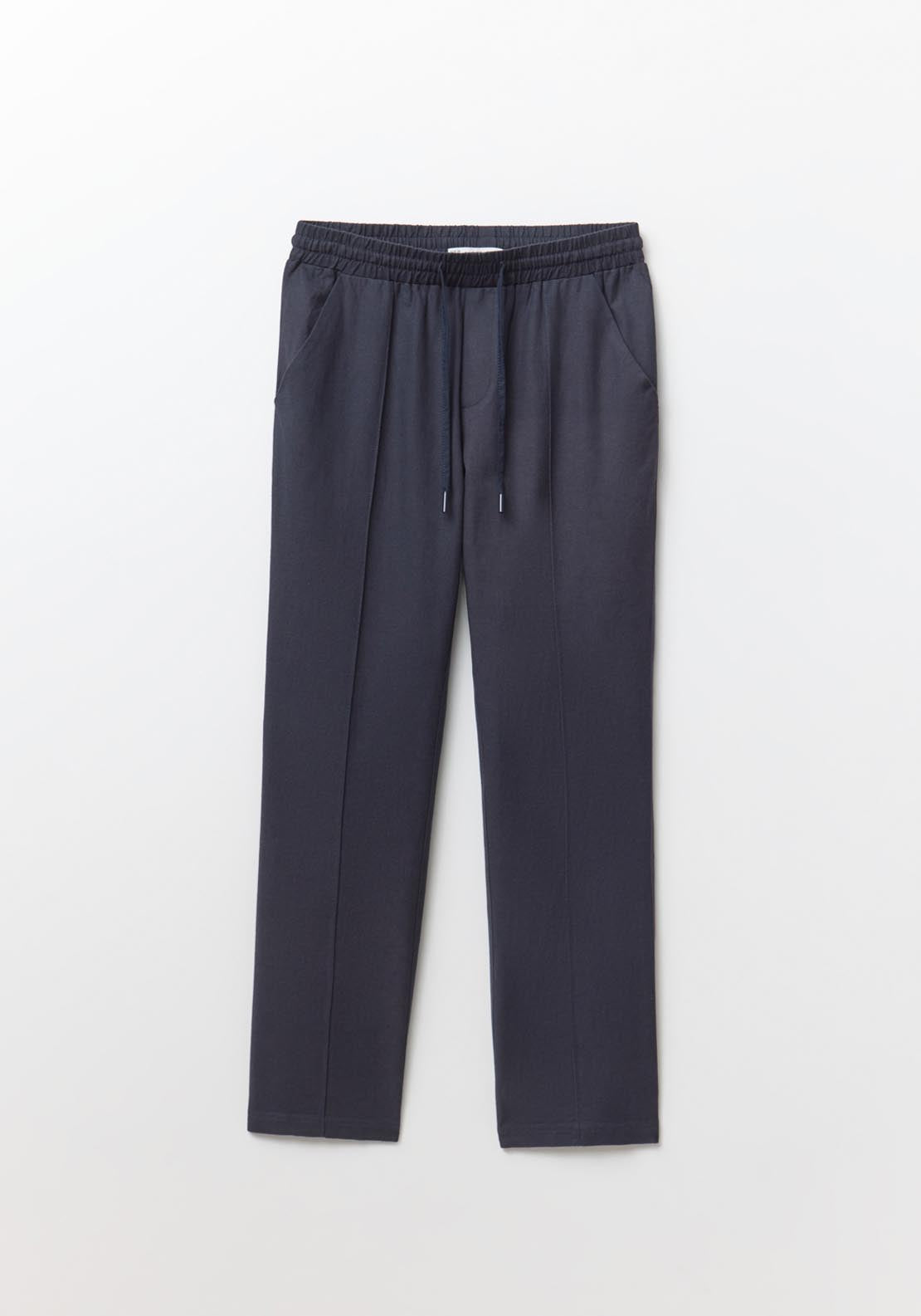 Sfera Loose Fit Linen Trousers - Navy 6 Shaws Department Stores
