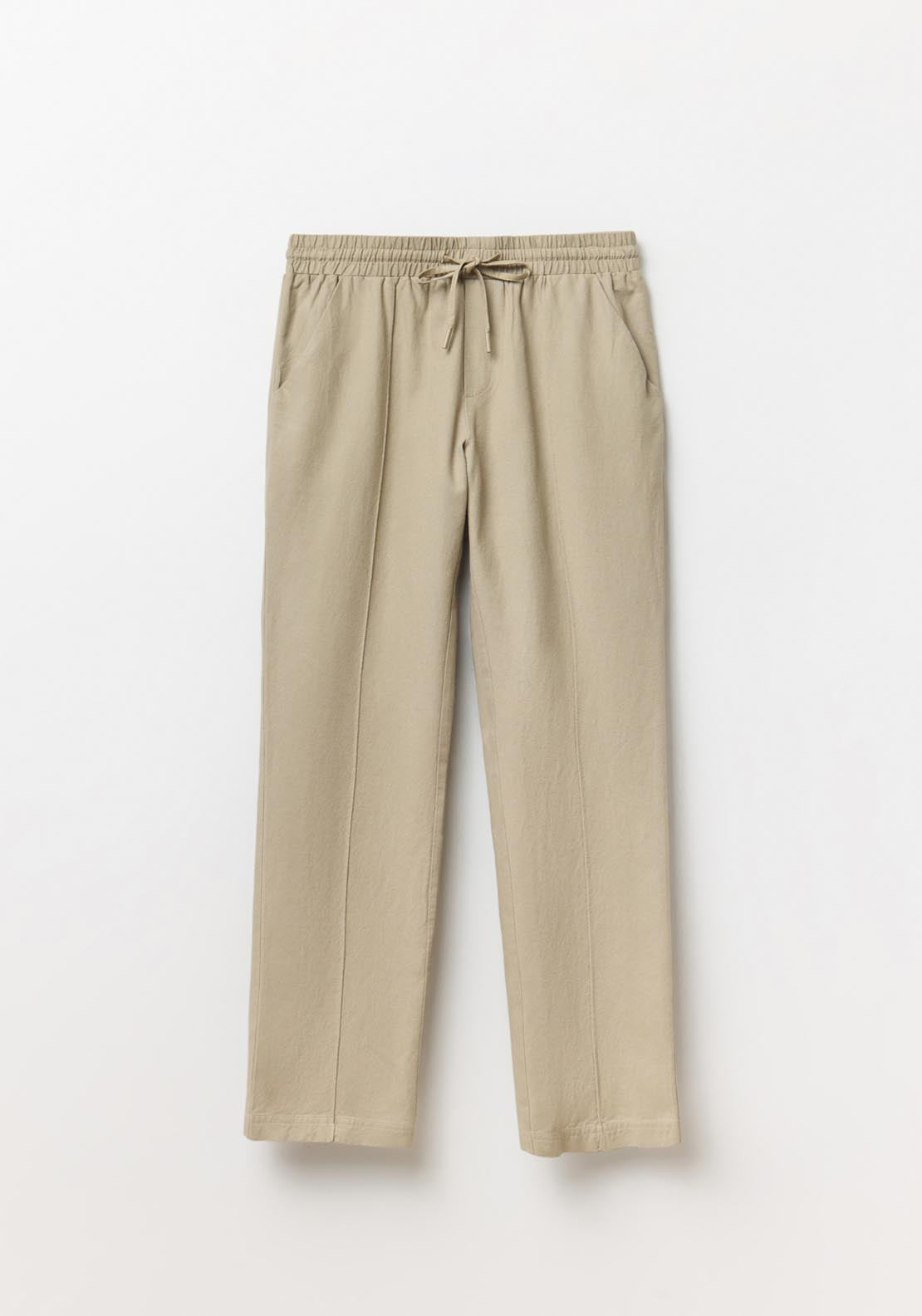 Sfera Loose Fit Linen Trousers - Khaki 1 Shaws Department Stores
