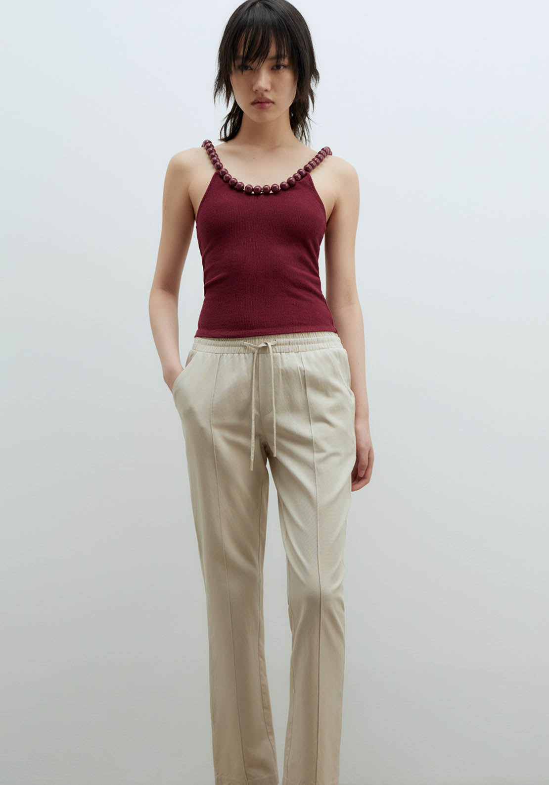 Sfera Loose-Fit Linen Trousers - Grey 1 Shaws Department Stores