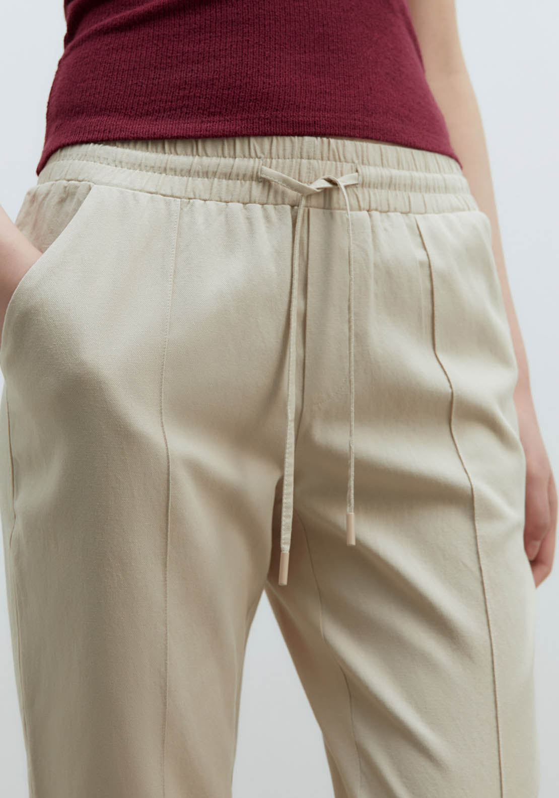 Sfera Loose-Fit Linen Trousers - Grey 3 Shaws Department Stores