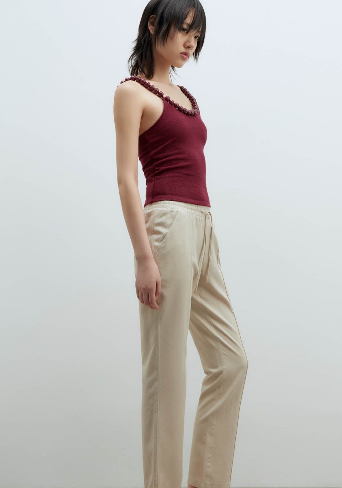 Sfera Loose-Fit Linen Trousers - Grey 4 Shaws Department Stores