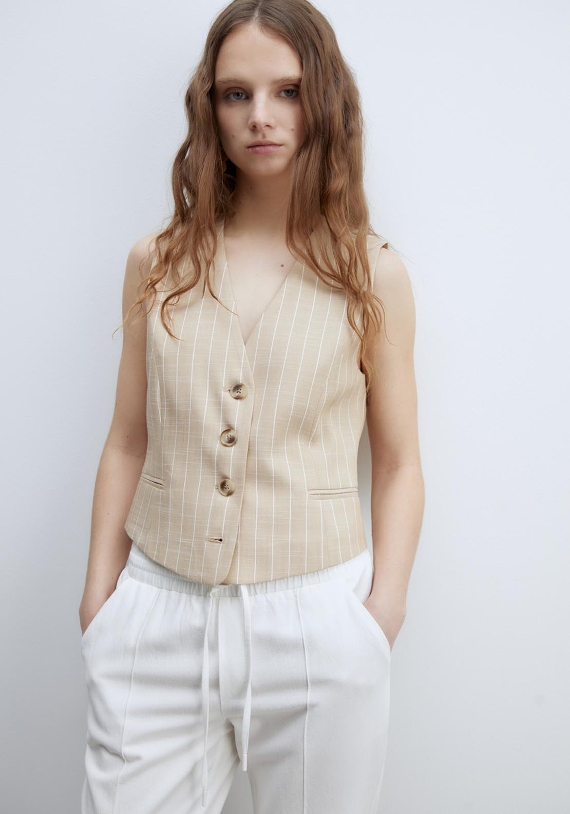 Sfera Loose Fit Linen Trousers - White 4 Shaws Department Stores