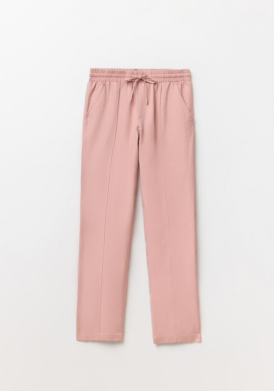 Sfera Loose Fit Linen Trousers - Pink Light 1 Shaws Department Stores