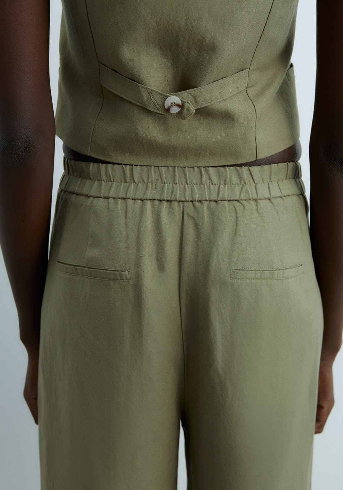 Sfera Formal Linen Trousers - Khaki 5 Shaws Department Stores