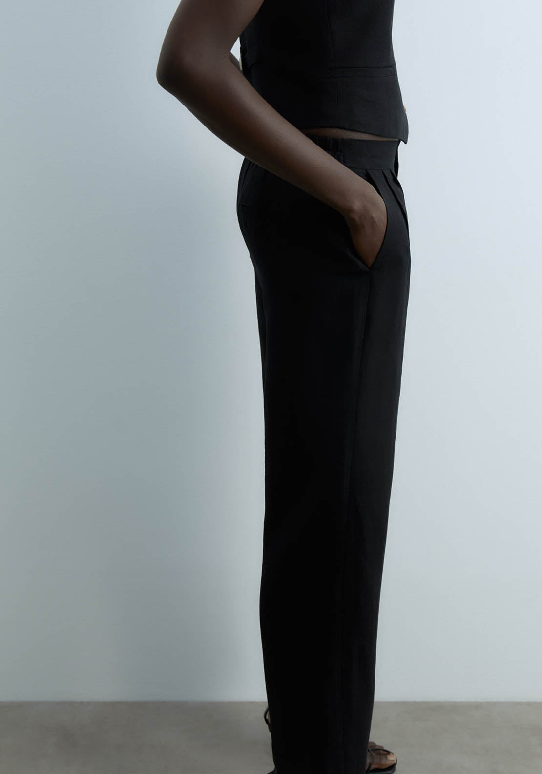 Sfera Formal Linen Trousers - Black 4 Shaws Department Stores