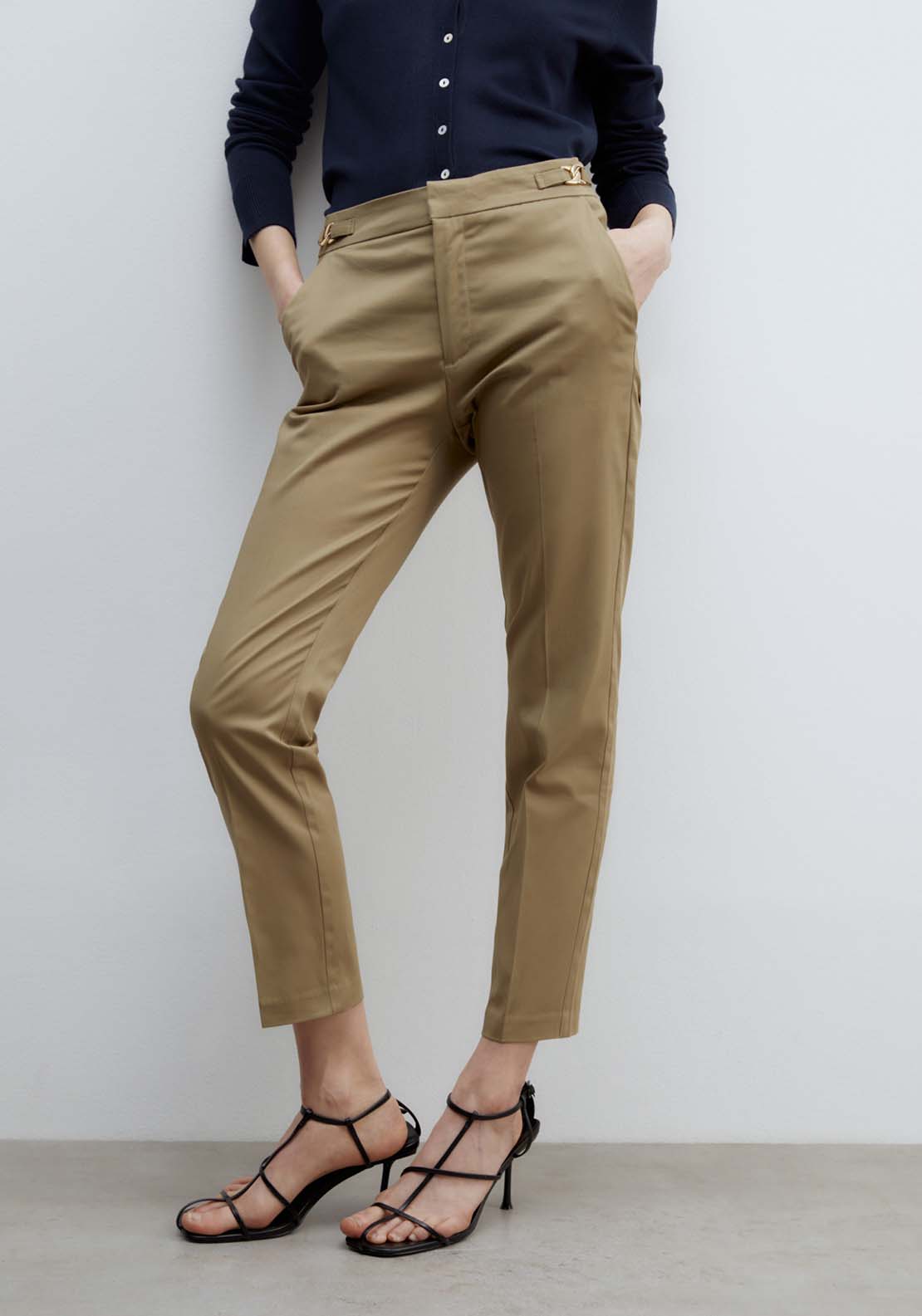 Sfera Capri trousers - Khaki 1 Shaws Department Stores