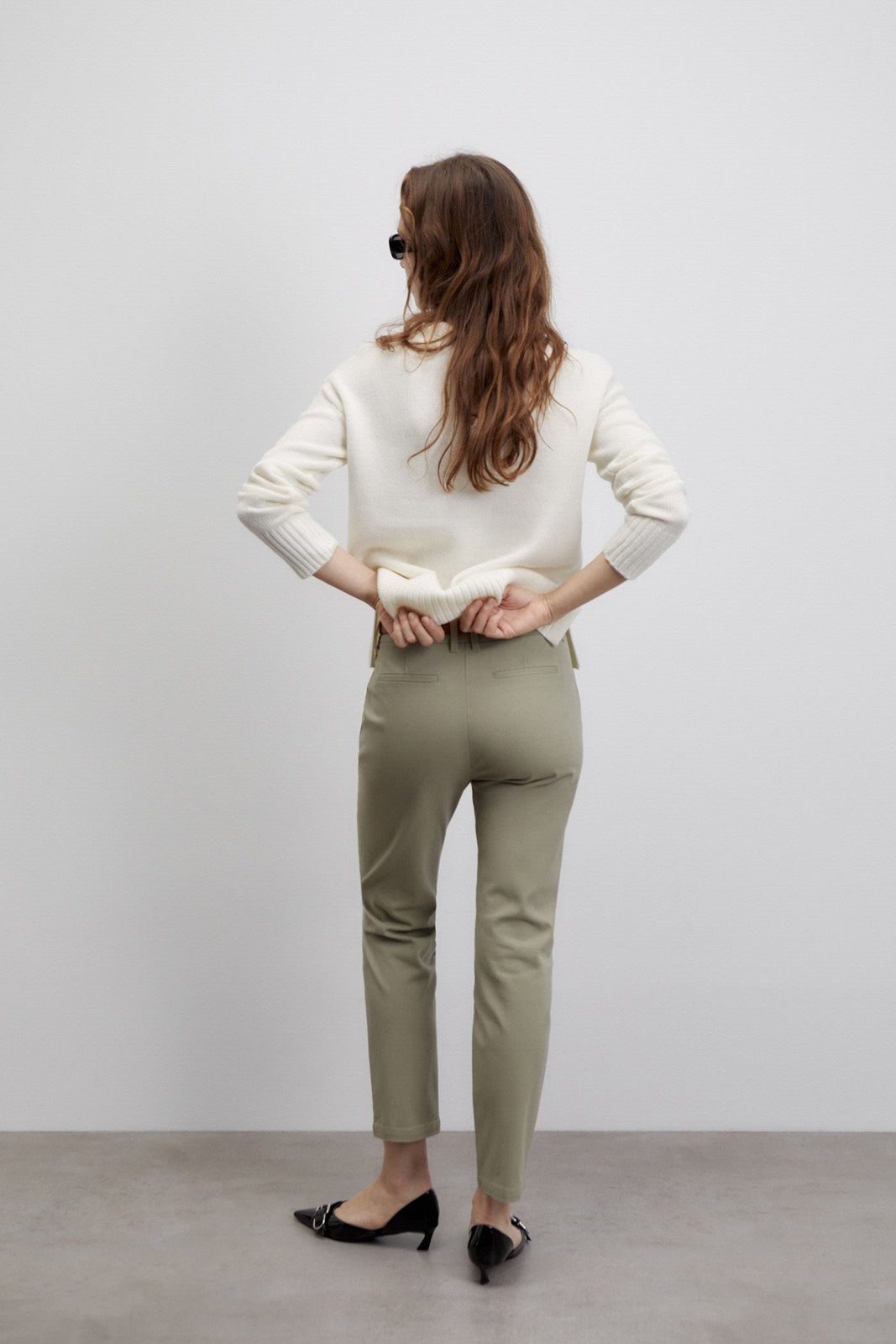Sfera Belted chino trousers - Khaki 4 Shaws Department Stores