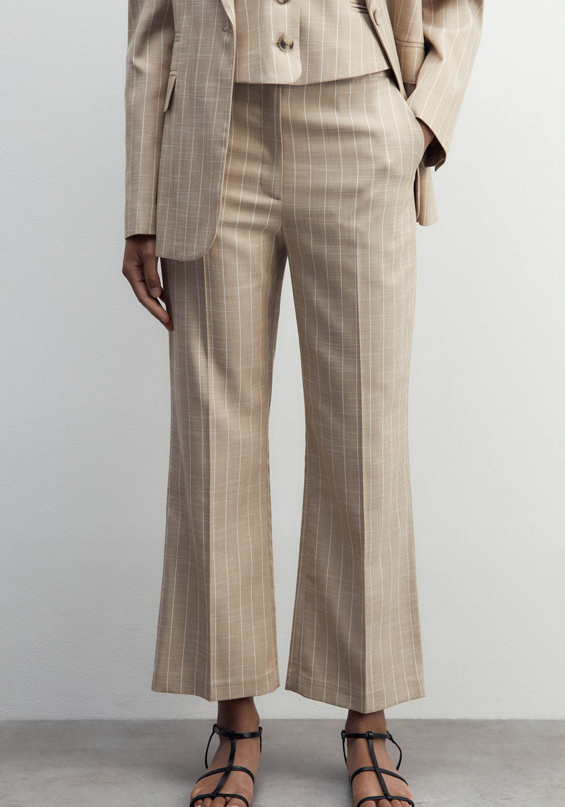 Sfera Stripes Suit Trousers - Camel 2 Shaws Department Stores