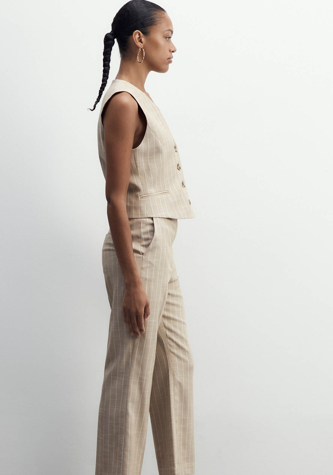 Sfera Stripes Suit Trousers - Camel 3 Shaws Department Stores