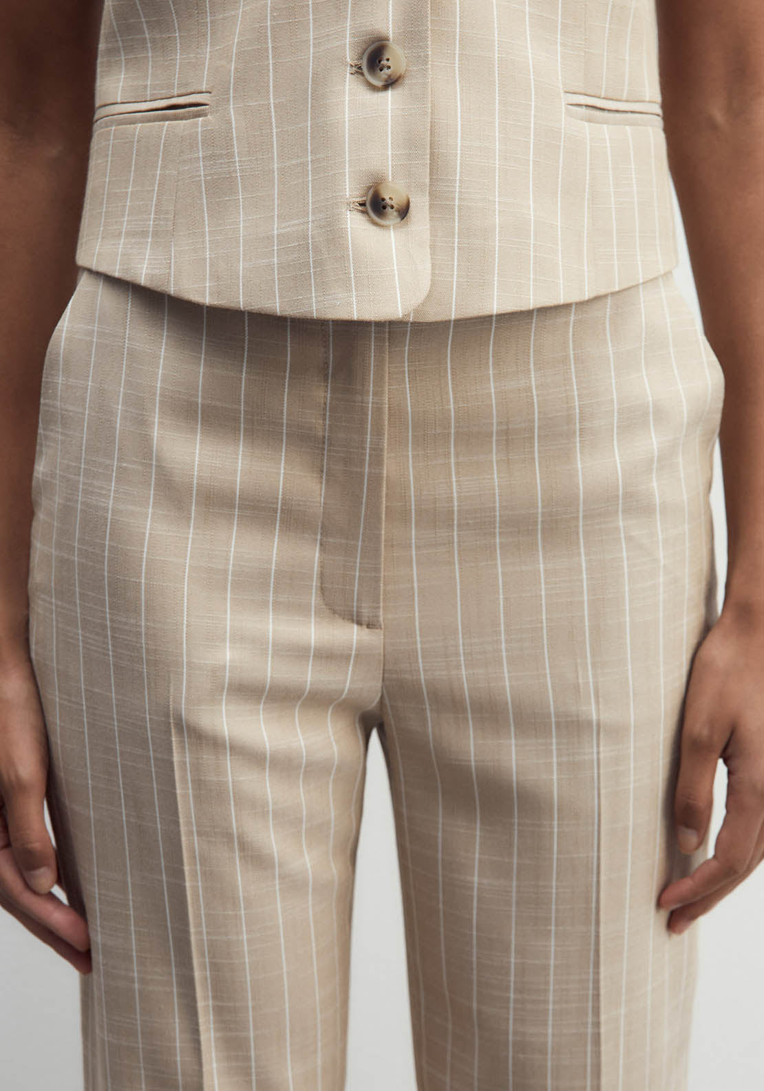 Sfera Stripes Suit Trousers - Camel 4 Shaws Department Stores