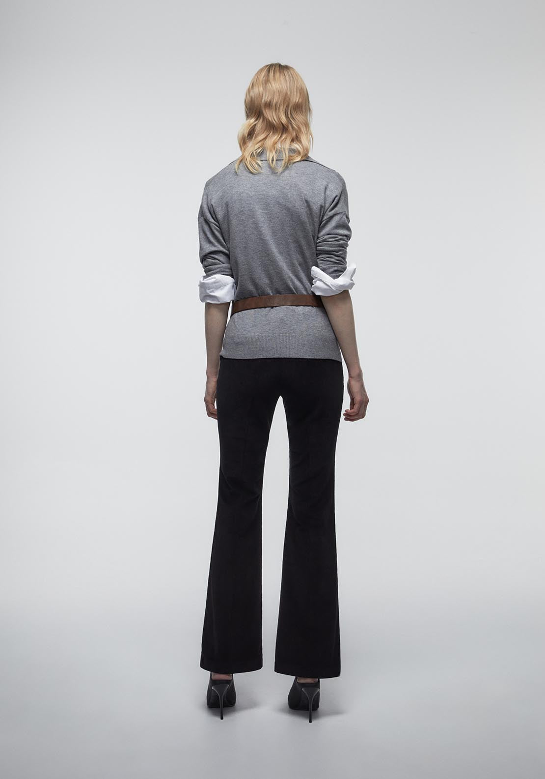 Sfera Flared Micro Corduroy Trousers - Black 2 Shaws Department Stores