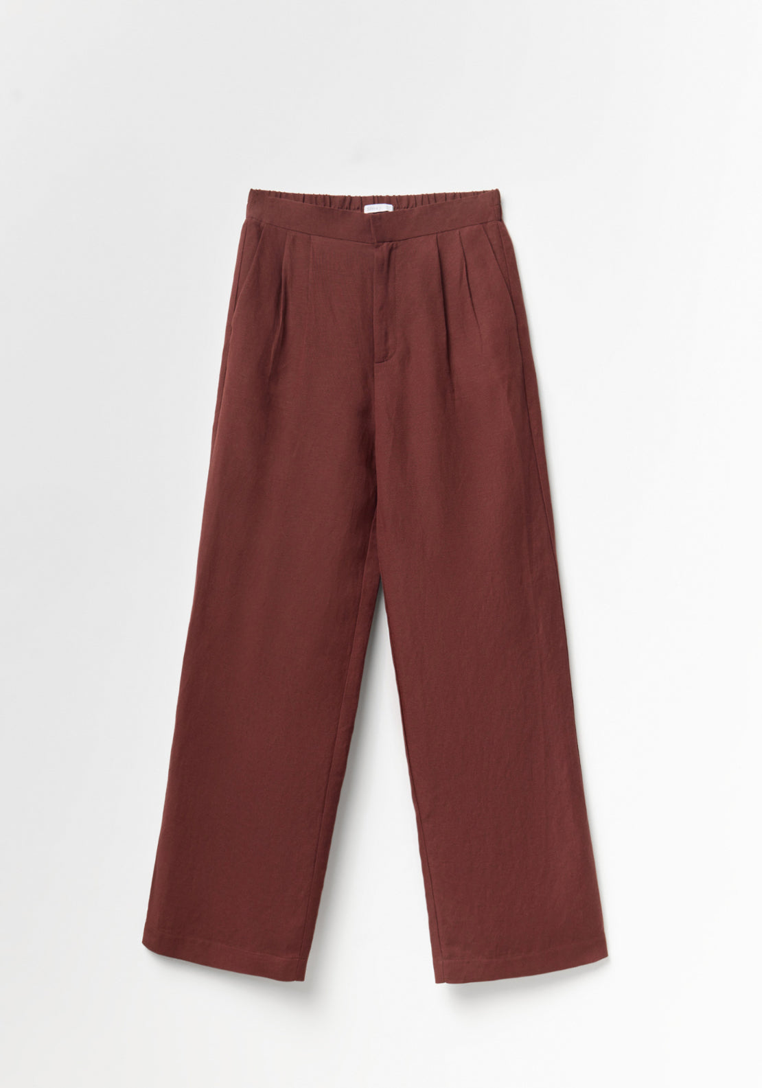 Pleated Formal Linen Trousers - Red